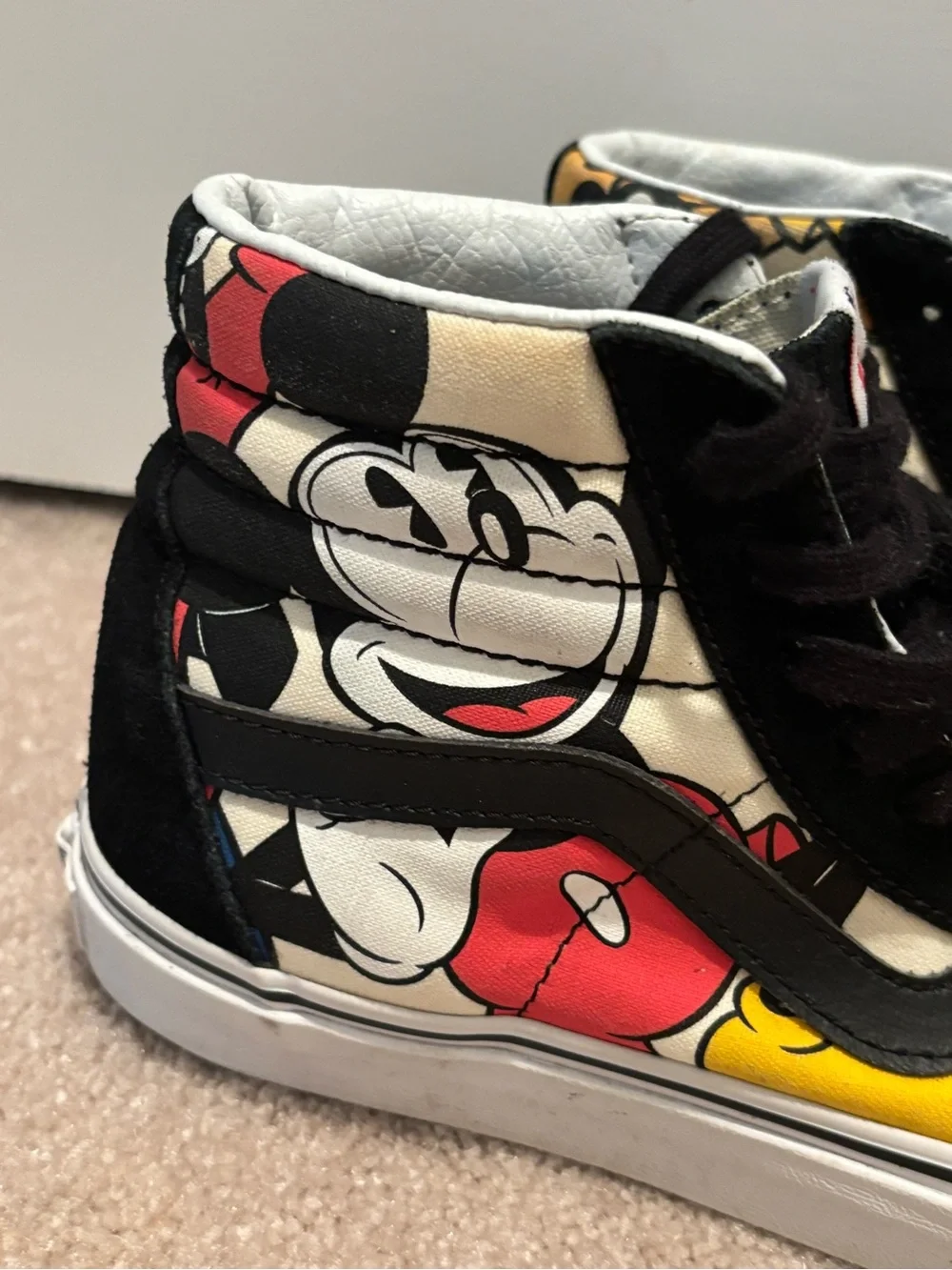 Vans Black White Mickey Print High-Top Sneakers
